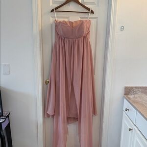 Elegant Pink Strapless Dress